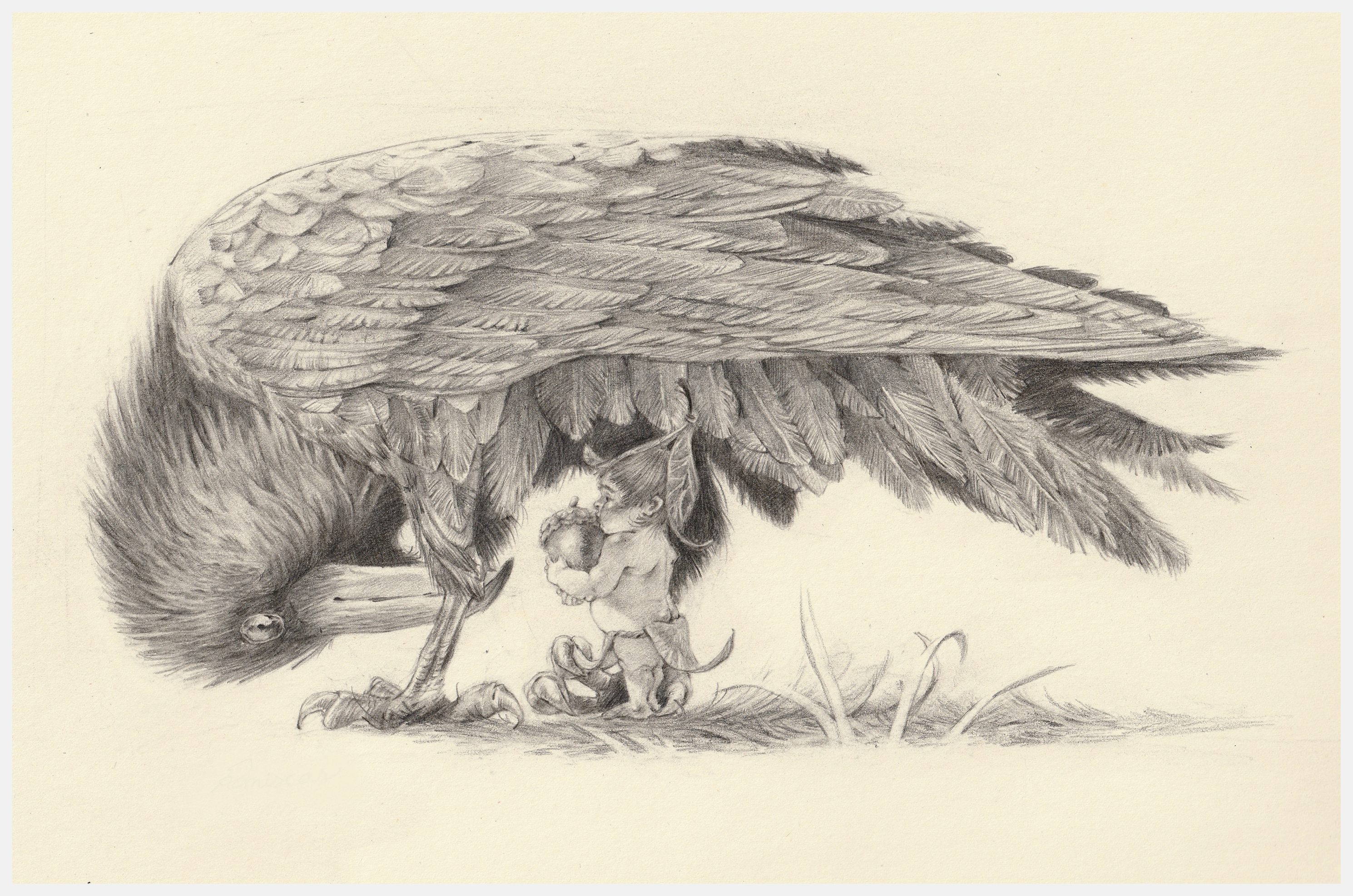 The Little Thief (2025), graphite on paper, 21 x 29 cm